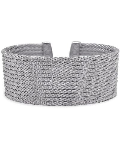 Alor Essential Cuffs Stainless Steel Cable Bracelet - Gray
