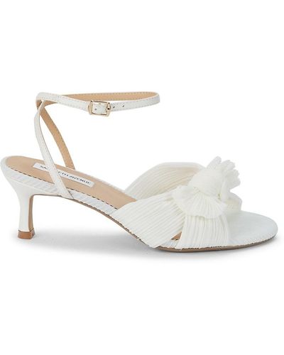 Saks Fifth Avenue Saks Fifth Avenue Sammy Pleated Kitten Heel Sandals - White