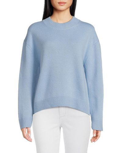 Twp Dropped Shoulder Cashmere Sweater - Blue
