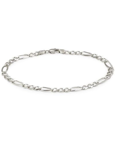 Saks Fifth Avenue Saks Fifth Avenue Build Your Own Collection 14k White Gold Figaro Chain Bracelet - Multicolor
