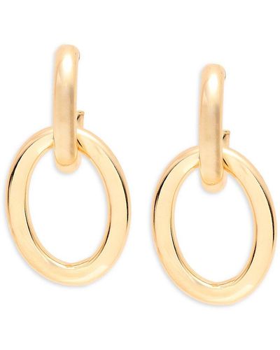 Saks Fifth Avenue 14k Yellow Gold Interlock Link Drop Earrings - Metallic