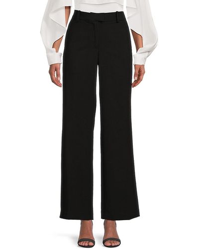 St. John Dkny Solid Wide Leg Trousers - Black