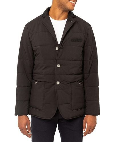 PINOPORTE Modern Fit Quilted Padded Blazer - Black