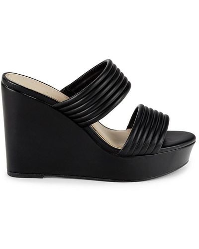 Kenneth Cole Cailyn Wedge Heel Sandals - Black