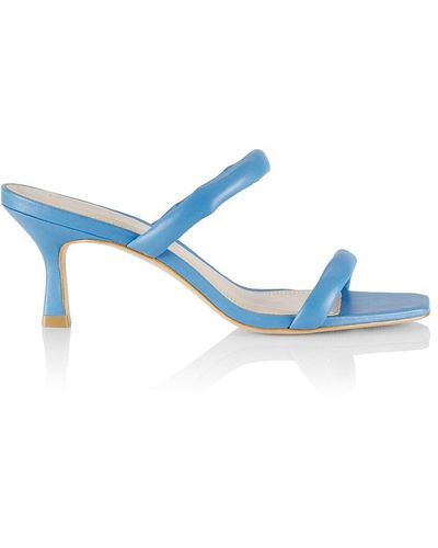 Saks Fifth Avenue Two-strap Heeled Leather Sandals - Blue