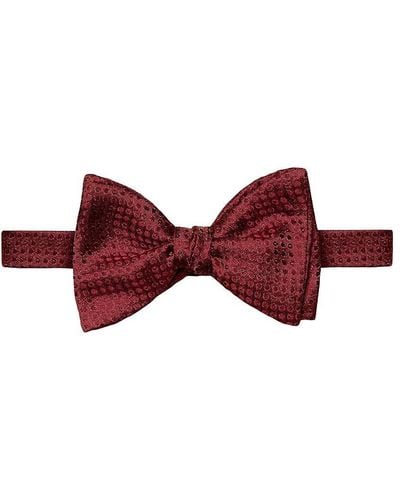Eton Dot Silk Jacquard Pre Tied Bow Tie - Red