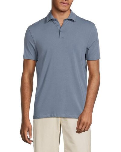 Kenneth Cole 'Solid Short Sleeve Polo - Blue