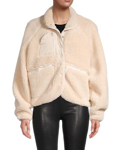 Lea & Viola Oversized Fleece Jacket - White