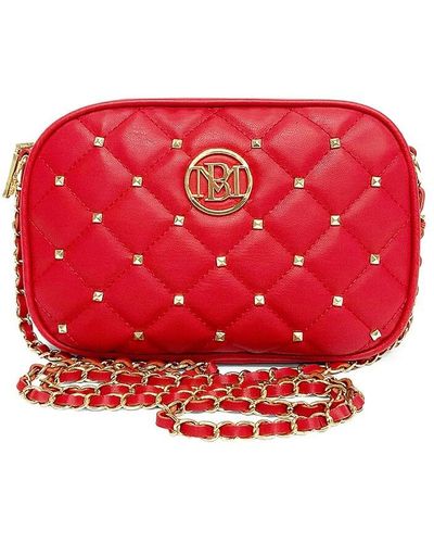 Badgley Mischka Quilted Logo Chain Camera Bag - Red
