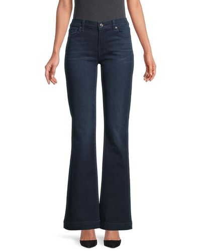 7 For All Mankind Dojo Cuff Flared Jeans - Blue
