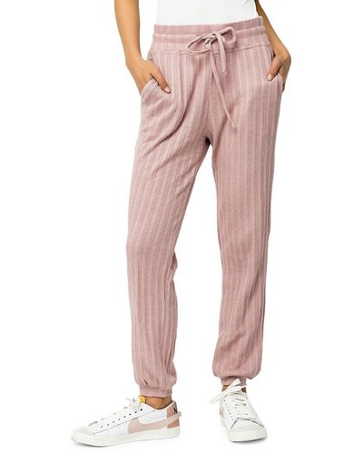 Gibsonlook Pointelle Drawstring Sweatpants - Pink