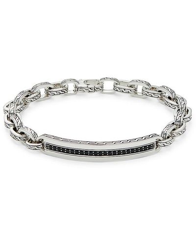 John Hardy Sterling Silver, Black Sapphire & Spinel Link Chain Bracelet - Metallic