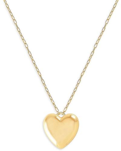 Gabi Rielle Love Struck Luxe 14k Gold Vermeil Puff Heart Pendant Necklace - Metallic