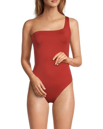 WeWoreWhat One Shoulder One Piece Swimsuit - Red