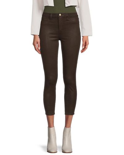 L'Agence Margot High Rise Skinny Cropped Jeans - Brown