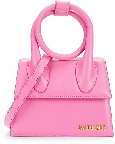 Jacquemus Le Chiquito Noeud Leather Two Way Tote - Pink