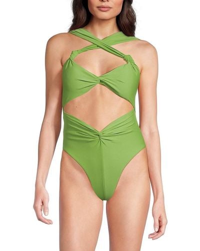 Andrea Iyamah Rora One-Piece Twisted Swimsuit - Green