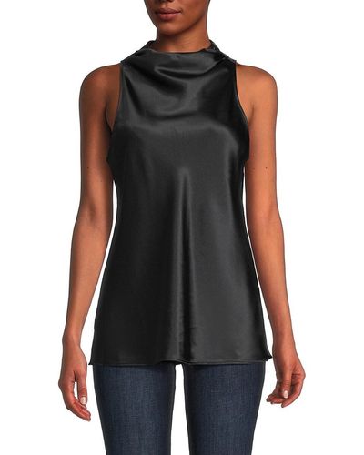 St. John Dkny Satin Sleeveless Blouse - Black