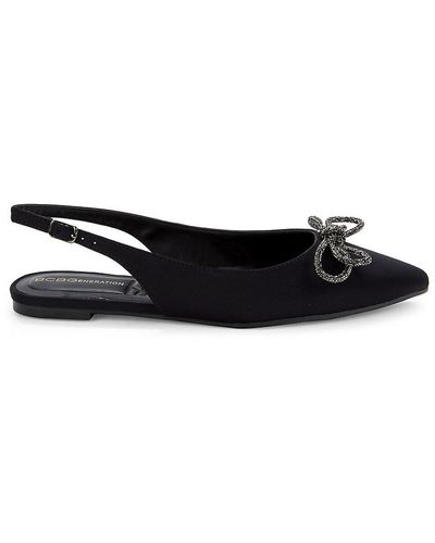 BCBGeneration Kristin Embellished Bow Ballet Flats - Black