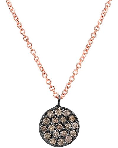 Meira T 14k Two Tone Rose Gold & 0.22 Tcw Brown Diamond Pendant Necklace/18" - White