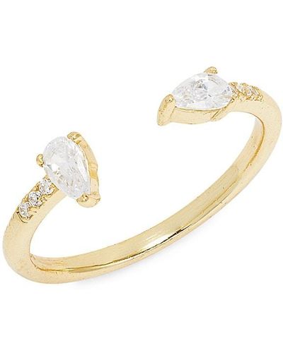 Shashi Kamilla 14k Goldplated Sterling Silver & Cubic Zirconia Adjustable Ring - White
