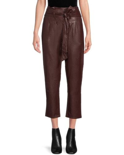 Commando Faux Leather Paperbag Trousers - Red