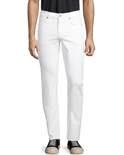 7 For All Mankind Slimmy Straight-leg Jeans - White