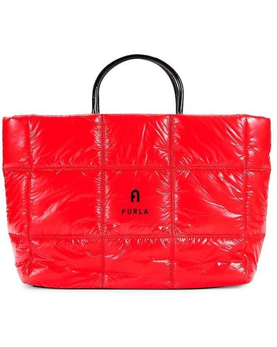Furla Quilted Puff Tote - Red