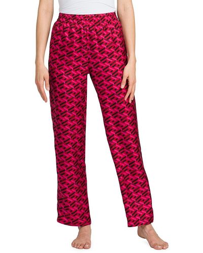 Versace Greek Signature Silk Pyjama Trousers - Red
