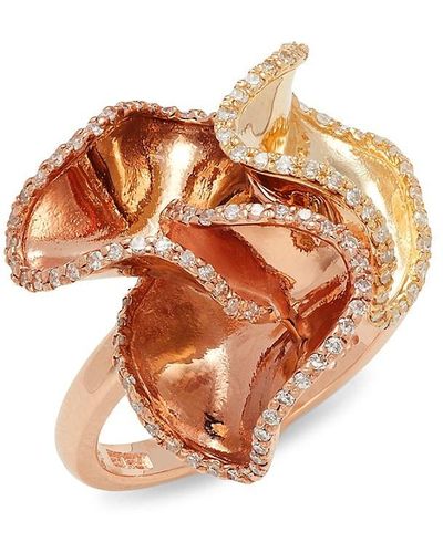 Effy 14k Two Tone Gold & 0.44 Tcw Diamond Cocktail Ring - Metallic