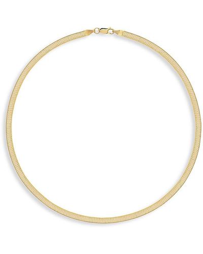 Gabi Rielle 22K Vermeil Herringbone Chain Necklace - Metallic