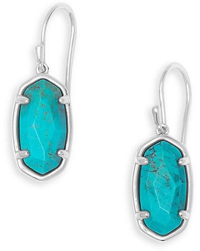 Kendra Scott Lee Sterling & Dyed Marble Earrings - Blue
