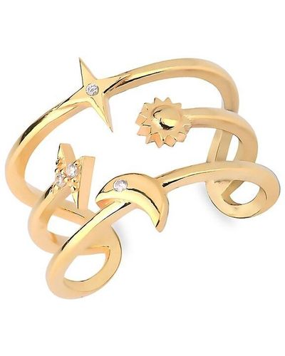 Gabi Rielle Perfect Pairing 14K Vermeil & Cubic Zirconia Celestial Adjustable Ring - Metallic