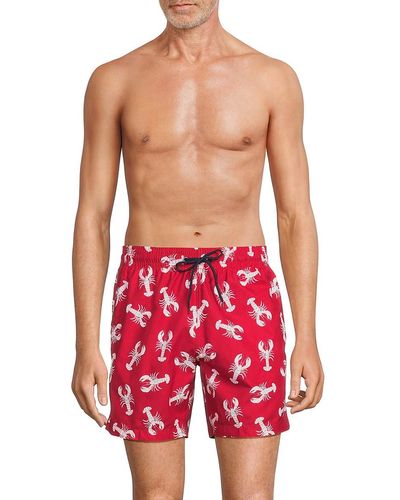 Trunks Surf & Swim Trunks Surf + Swim Sano Printed Swim Shorts - Red