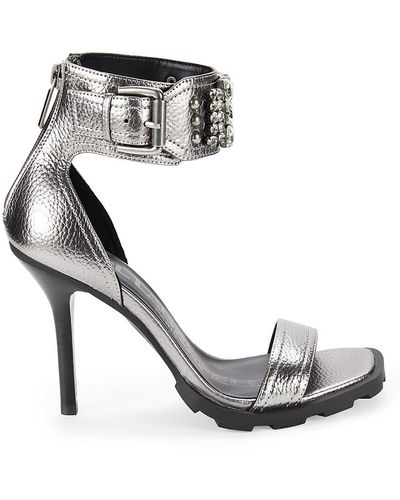 Karl Lagerfeld Malinda Embellished Heel Sandals - Metallic