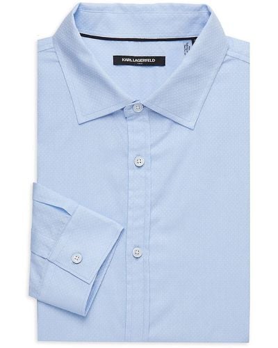 Karl Lagerfeld Pattern Dress Shirt - Blue