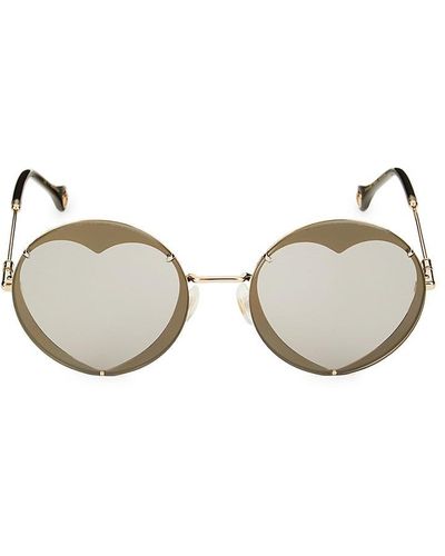 Carolina Herrera 57mm Round Heart Shape Sunglasses - Pink