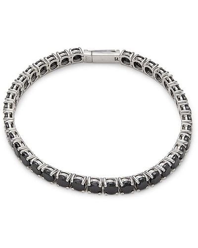 Effy Sterling Silver & Black Spinel Tennis Bracelet - Metallic