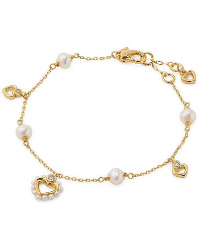 Kate Spade Goldtone & Multi-stone Heart Charm Bracelet - White