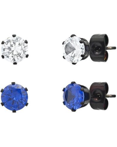 Anthony Jacobs 2-pair Simulated Diamond Stud Earrings - Blue