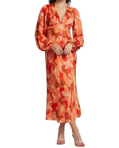 Acler Ashland Floral-print Maxi Dress - Red