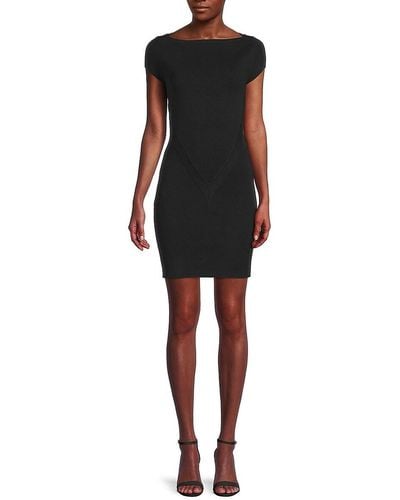 Victor Glemaud Rib Knit Bodycon Mini Dress - Black