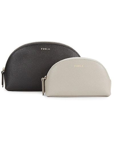 Furla 2-piece Leather Pouch Set - Yellow