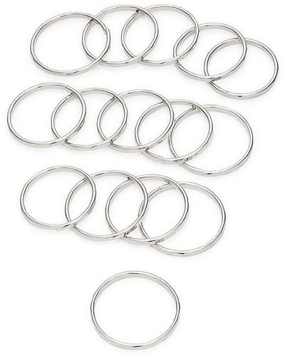 8 Other Reasons 15-piece Rhodium Plated Ring Set - White