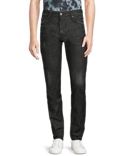 DSquared² Mid Rise Faded Jeans - Black