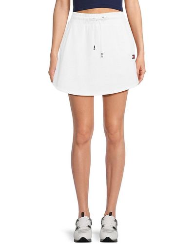 Tommy Hilfiger Solid Terry Mini A-Line Skort - White