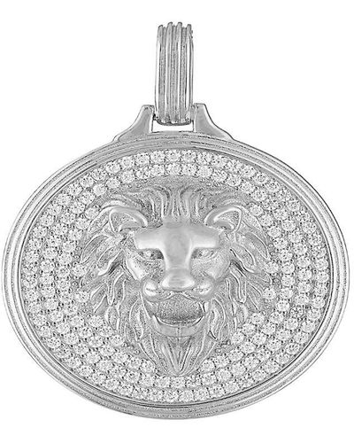 Esquire Sterling Silver & Cubic Zirconia Lion Pendant Necklace - Gray