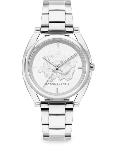 BCBGMAXAZRIA Classic 33.8Mm Stainless Steel Flower Bracelet Watch - Grey