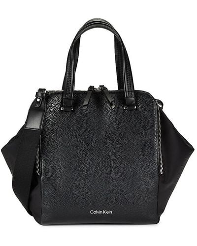 Calvin Klein Textured Top Handle Bag - Black