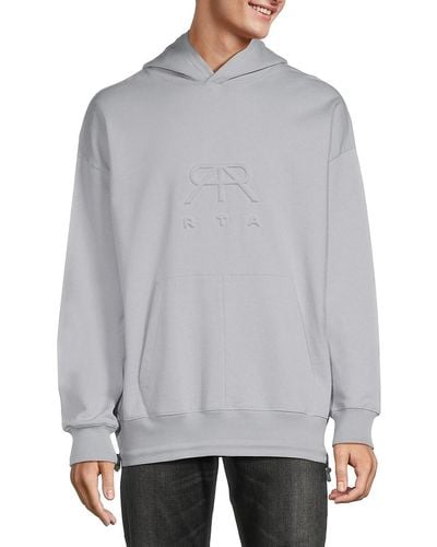 RTA Solid Oversized Hoodie - Gray